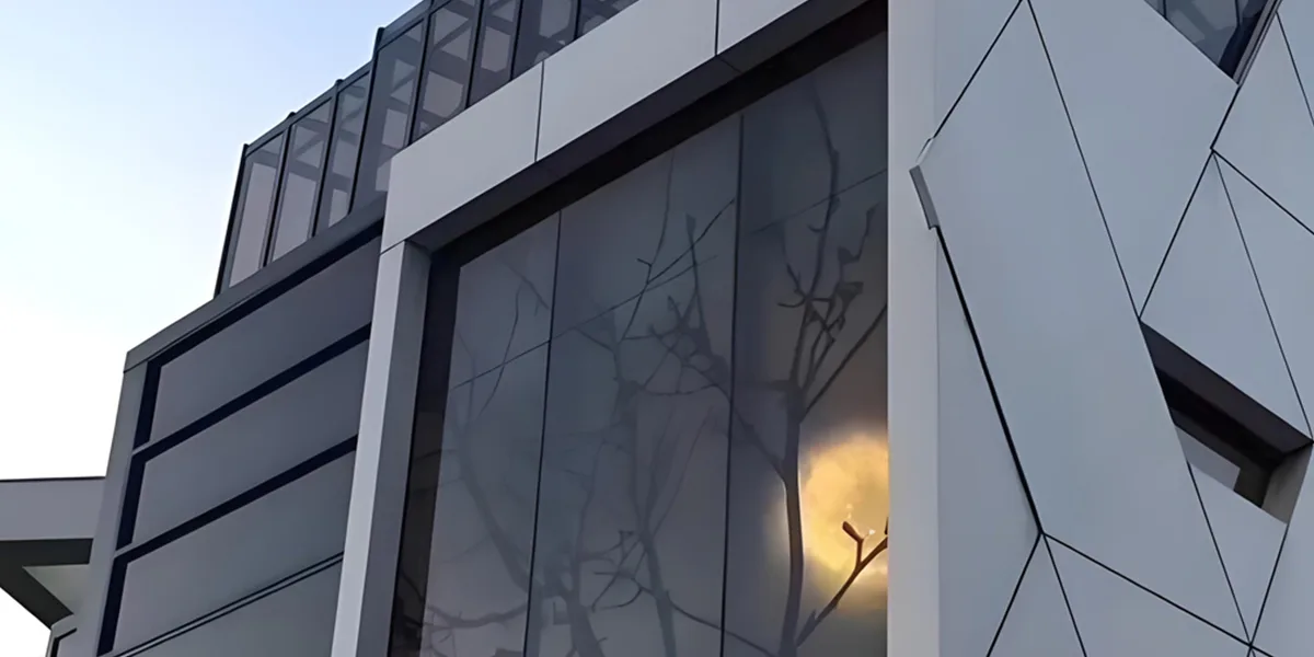 Placas de ACP com efeito mármore para fachadas de edifícios modernos