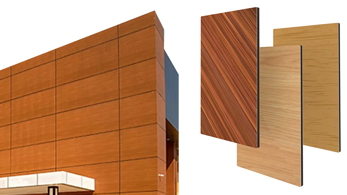 Aluminium-Verbundplatten mit Holzoptik