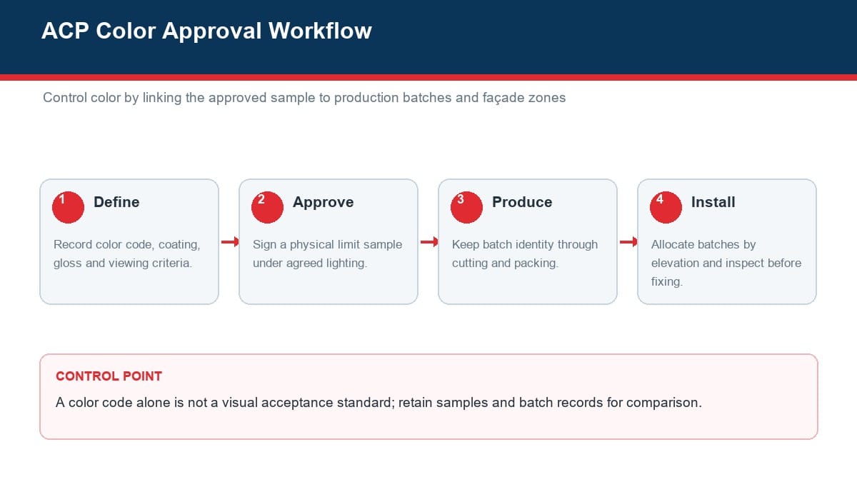 ACP color sample approval and batch control workflow