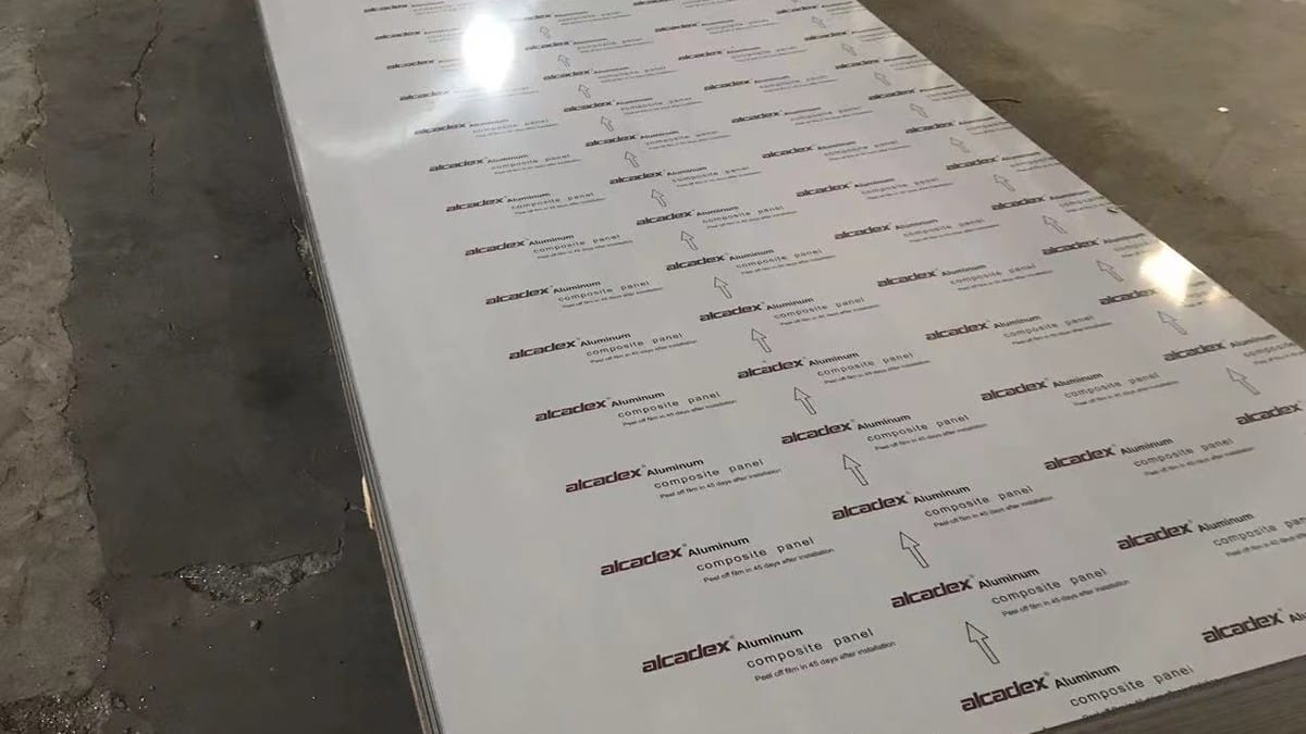Alcadex ACP sheets covered with branded protective film