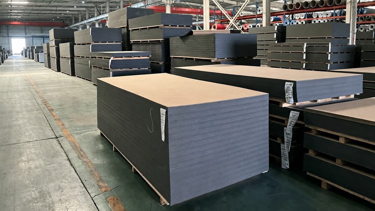 ACP sheet 8x4 price guide showing aluminum composite panels in the Alcadex factory