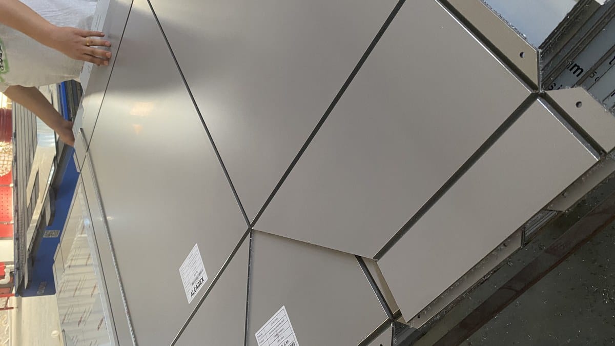 Fabricated ACP components prepared for fixing and assembly