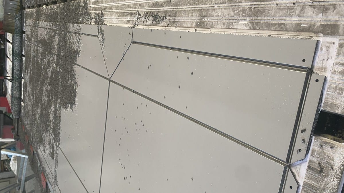 Real fabricated ACP component with holes prepared for fastening