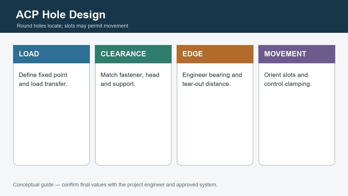 Conceptual ACP round-hole and slotted-hole design guide