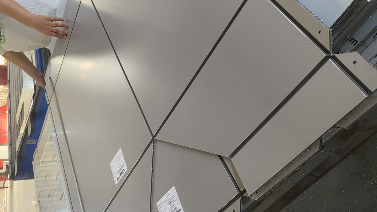 Alcadex fabricated ACP panels checked against project dimensions and labels