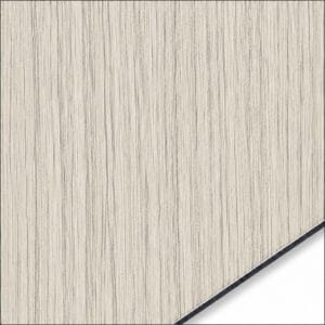QSJ-0005 aluminium composite panel sample showing a pale maple-effect finish with vertical wood grain