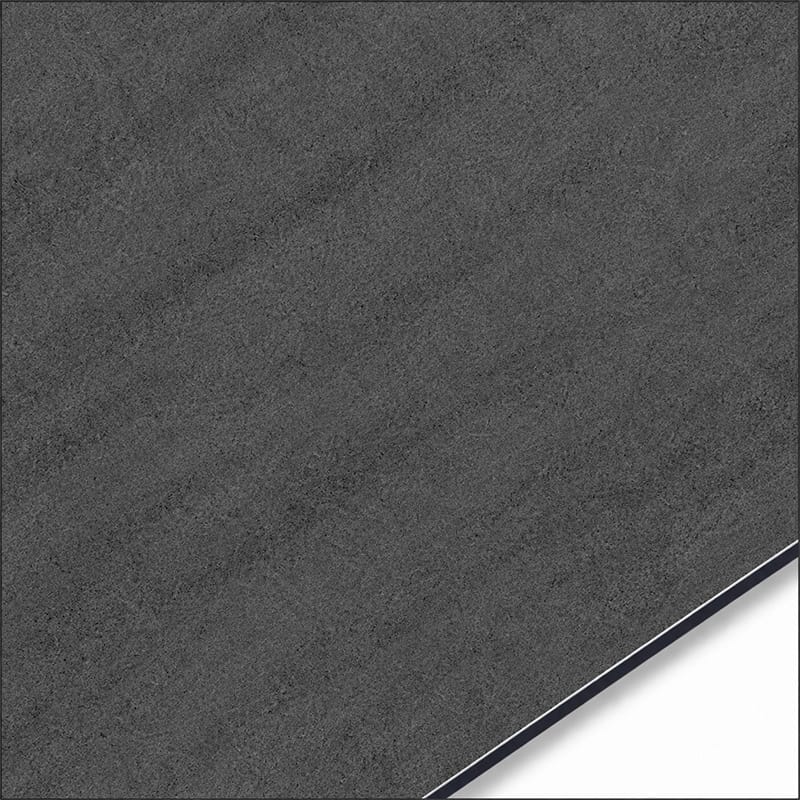 QSJ-0058 aluminium composite panel sample showing a dark grey stone-effect finish with subtle diagonal shading