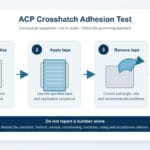 Conceptual crosshatch adhesion test sequence for an ACP coating