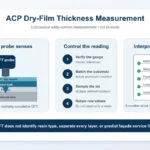 Medição conceitual por correntes parasitas da espessura da película seca do revestimento de ACP.