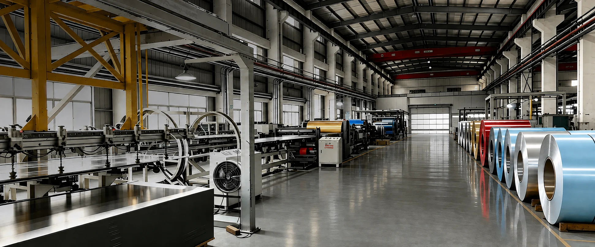 ACP production line and aluminum coils